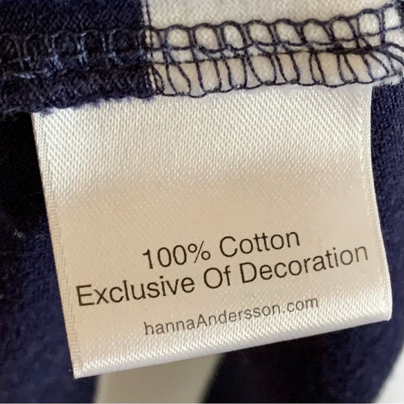 Hanna Andersson Blue White Striped Orange Flowers Drop Waist Cotton Dress 150 12 - Picture 7 of 8